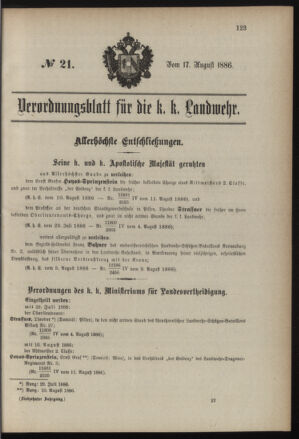 Verordnungsblatt für die Kaiserlich-Königliche Landwehr