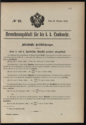 Verordnungsblatt für die Kaiserlich-Königliche Landwehr 18861014 Seite: 5