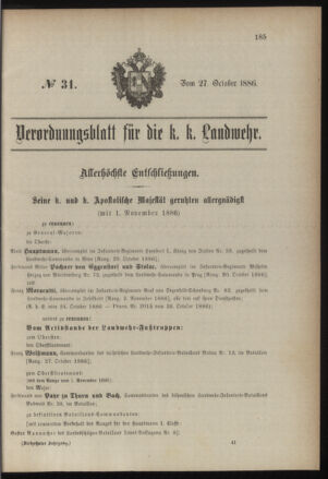 Verordnungsblatt für die Kaiserlich-Königliche Landwehr 18861027 Seite: 7