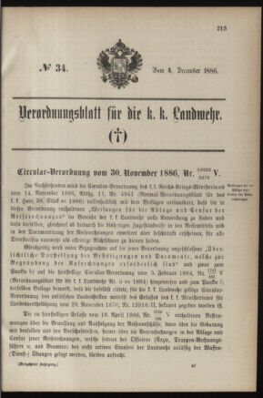 Verordnungsblatt für die Kaiserlich-Königliche Landwehr 18861204 Seite: 7