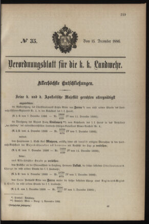 Verordnungsblatt für die Kaiserlich-Königliche Landwehr 18861215 Seite: 9