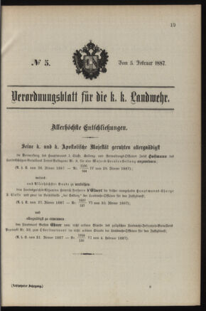 Verordnungsblatt für die Kaiserlich-Königliche Landwehr