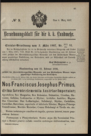 Verordnungsblatt für die Kaiserlich-Königliche Landwehr 18870308 Seite: 3