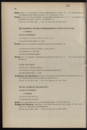 Verordnungsblatt für die Kaiserlich-Königliche Landwehr 18870428 Seite: 16