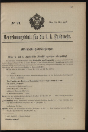 Verordnungsblatt für die Kaiserlich-Königliche Landwehr 18870528 Seite: 5