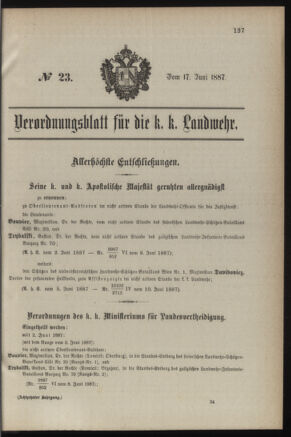 Verordnungsblatt für die Kaiserlich-Königliche Landwehr