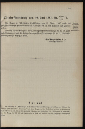 Verordnungsblatt für die Kaiserlich-Königliche Landwehr 18870617 Seite: 7