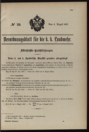 Verordnungsblatt für die Kaiserlich-Königliche Landwehr