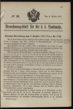 Verordnungsblatt für die Kaiserlich-Königliche Landwehr 18871016 Seite: 5