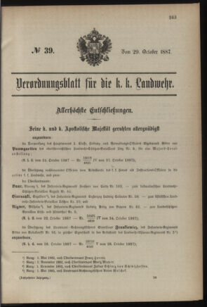 Verordnungsblatt für die Kaiserlich-Königliche Landwehr 18871029 Seite: 1