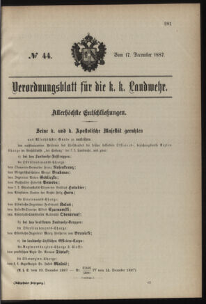 Verordnungsblatt für die Kaiserlich-Königliche Landwehr