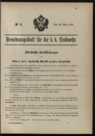 Verordnungsblatt für die Kaiserlich-Königliche Landwehr 18880329 Seite: 5