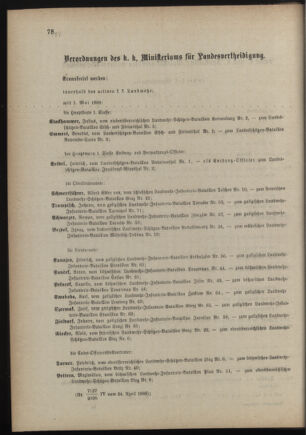 Verordnungsblatt für die Kaiserlich-Königliche Landwehr 18880428 Seite: 14