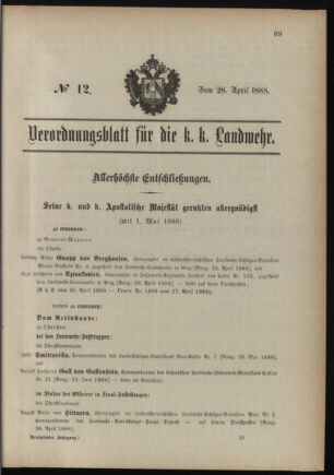 Verordnungsblatt für die Kaiserlich-Königliche Landwehr 18880428 Seite: 5