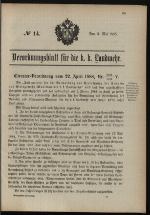 Verordnungsblatt für die Kaiserlich-Königliche Landwehr 18880504 Seite: 3