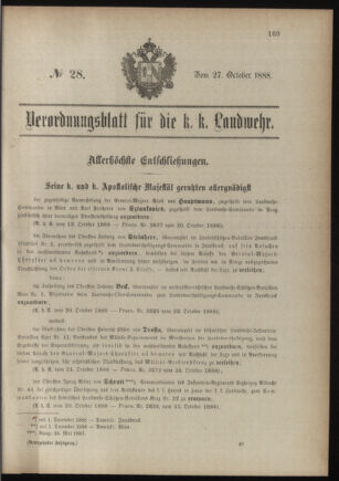 Verordnungsblatt für die Kaiserlich-Königliche Landwehr 18881027 Seite: 1