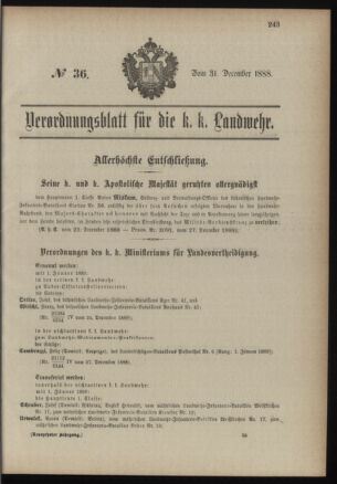 Verordnungsblatt für die Kaiserlich-Königliche Landwehr