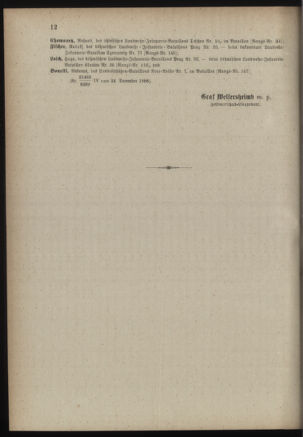 Verordnungsblatt für die Kaiserlich-Königliche Landwehr 18890104 Seite: 12