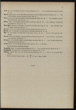 Verordnungsblatt für die Kaiserlich-Königliche Landwehr 18890104 Seite: 7