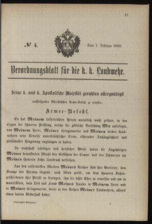 Verordnungsblatt für die Kaiserlich-Königliche Landwehr