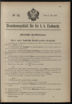 Verordnungsblatt für die Kaiserlich-Königliche Landwehr 18890711 Seite: 1