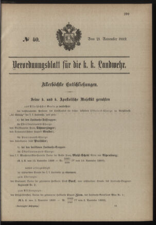 Verordnungsblatt für die Kaiserlich-Königliche Landwehr 18891121 Seite: 1