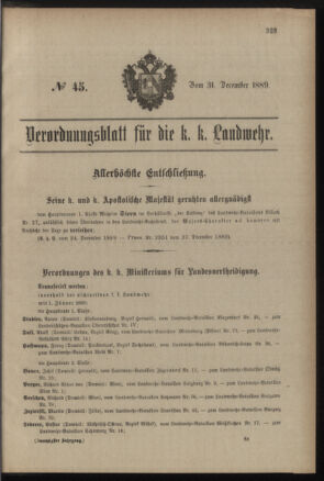 Verordnungsblatt für die Kaiserlich-Königliche Landwehr 18891231 Seite: 1