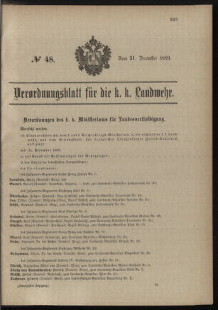 Verordnungsblatt für die Kaiserlich-Königliche Landwehr 18891231 Seite: 27