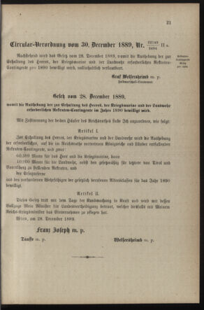 Verordnungsblatt für die Kaiserlich-Königliche Landwehr 18900117 Seite: 7