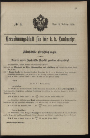 Verordnungsblatt für die Kaiserlich-Königliche Landwehr 18900212 Seite: 1