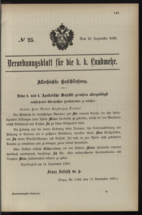 Verordnungsblatt für die Kaiserlich-Königliche Landwehr 18900921 Seite: 1