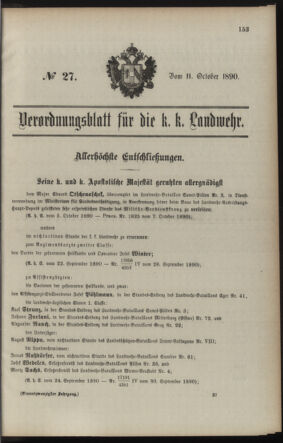 Verordnungsblatt für die Kaiserlich-Königliche Landwehr 18901011 Seite: 1