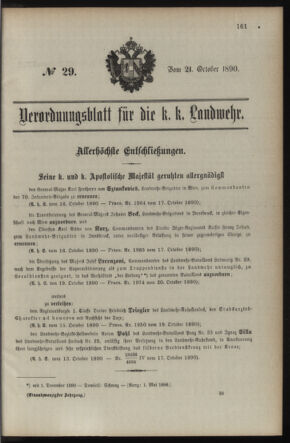 Verordnungsblatt für die Kaiserlich-Königliche Landwehr 18901021 Seite: 1