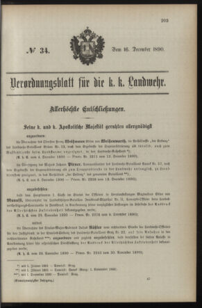 Verordnungsblatt für die Kaiserlich-Königliche Landwehr 18901216 Seite: 1