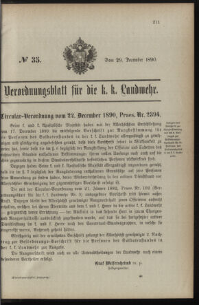 Verordnungsblatt für die Kaiserlich-Königliche Landwehr 18901229 Seite: 1