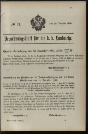 Verordnungsblatt für die Kaiserlich-Königliche Landwehr 18901230 Seite: 1