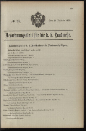 Verordnungsblatt für die Kaiserlich-Königliche Landwehr 18901231 Seite: 1