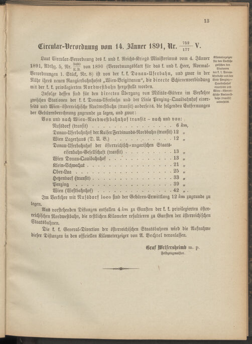 Verordnungsblatt für die Kaiserlich-Königliche Landwehr 18910121 Seite: 7