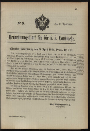 Verordnungsblatt für die Kaiserlich-Königliche Landwehr