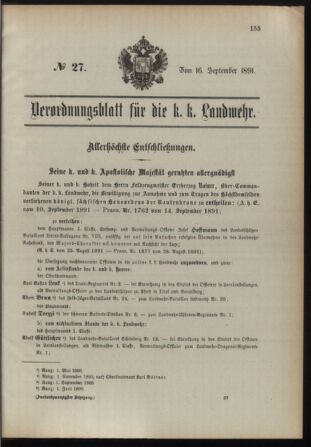 Verordnungsblatt für die Kaiserlich-Königliche Landwehr 18910916 Seite: 1