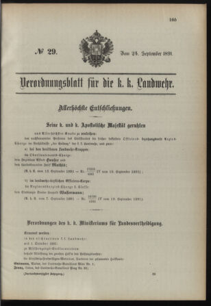 Verordnungsblatt für die Kaiserlich-Königliche Landwehr 18910924 Seite: 1