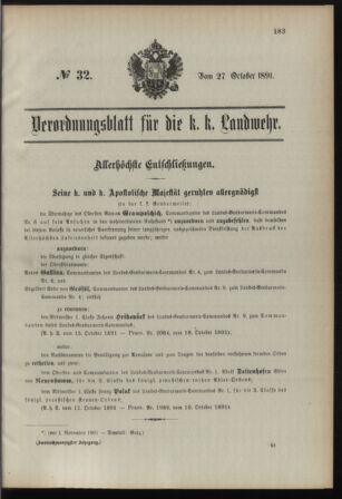 Verordnungsblatt für die Kaiserlich-Königliche Landwehr