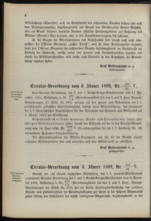 Verordnungsblatt für die Kaiserlich-Königliche Landwehr 18920109 Seite: 8