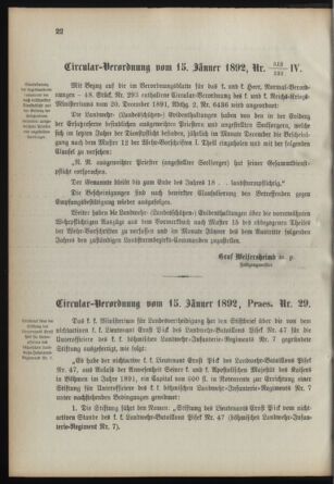 Verordnungsblatt für die Kaiserlich-Königliche Landwehr 18920127 Seite: 6