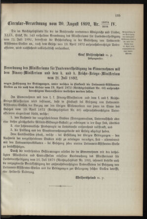 Verordnungsblatt für die Kaiserlich-Königliche Landwehr 18920914 Seite: 5