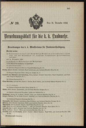 Verordnungsblatt für die Kaiserlich-Königliche Landwehr 18921231 Seite: 29