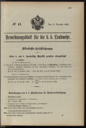 Verordnungsblatt für die Kaiserlich-Königliche Landwehr 18921231 Seite: 63