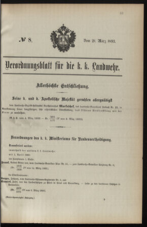 Verordnungsblatt für die Kaiserlich-Königliche Landwehr