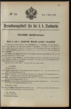 Verordnungsblatt für die Kaiserlich-Königliche Landwehr