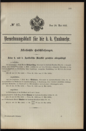 Verordnungsblatt für die Kaiserlich-Königliche Landwehr